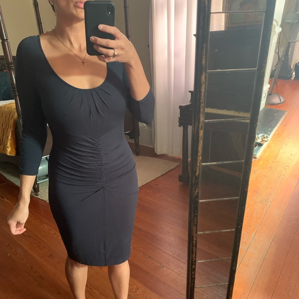 NWOT The Limited navy blue long sleeve midi dress